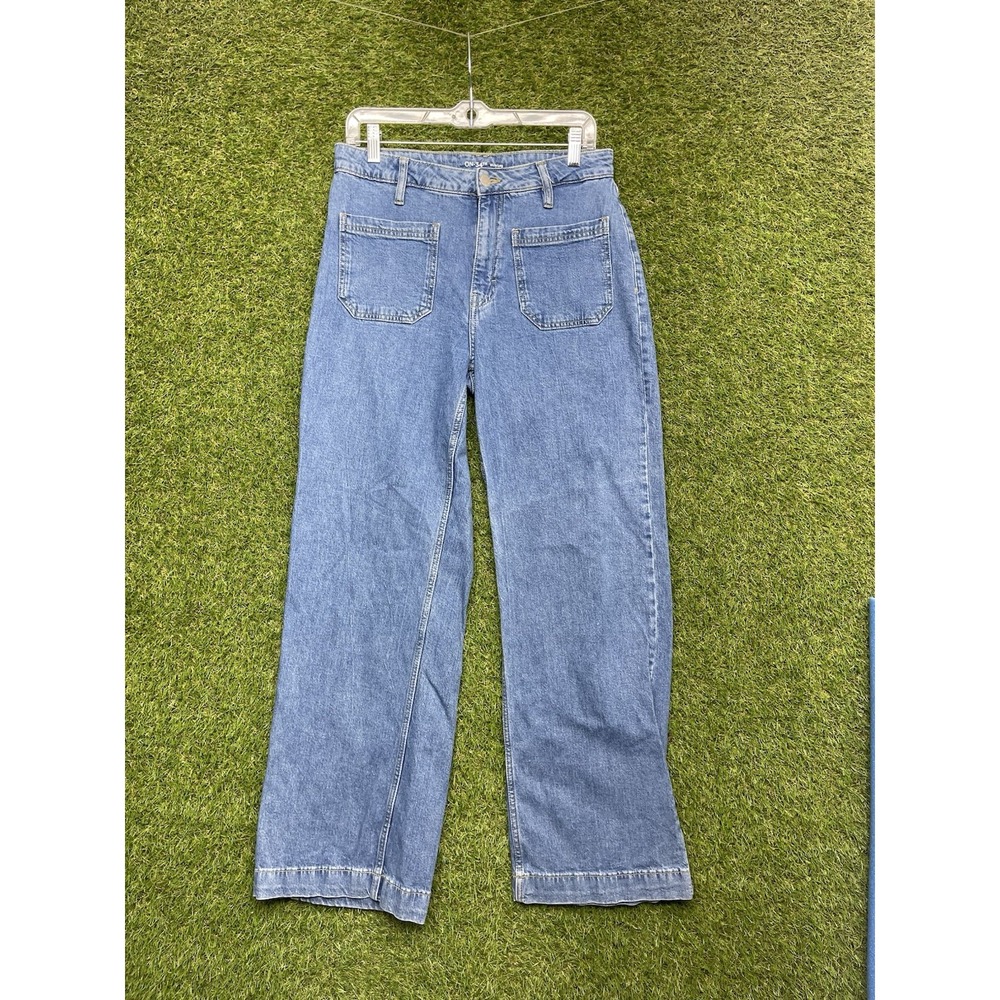 On 34th Jeans Womens 8/29 Patch Pocket Wide Leg Medium Wash Denim Indigo Baggy